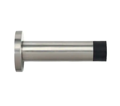 Zoo Hardware Zas Cylinder Door Stop With Rose (70Mm Length - 16Mm Diameter), Satin Stainless Steel