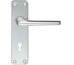 Zoo Hardware Contract Lever On Backplate, Satin Aluminium (Sold In Pairs)