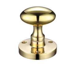 Zoo Hardware Contract Oval Mortice Door Knobs, Polished Brass (Sold In Pairs)