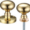 Zoo Hardware Contract Mushroom Rim Door Knobs, Polished Brass (Sold In Pairs)