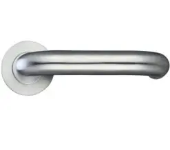 Zoo Hardware Zcs Architectural Rtd Lever On Round Rose, Satin Stainless Steel (Sold In Pairs)