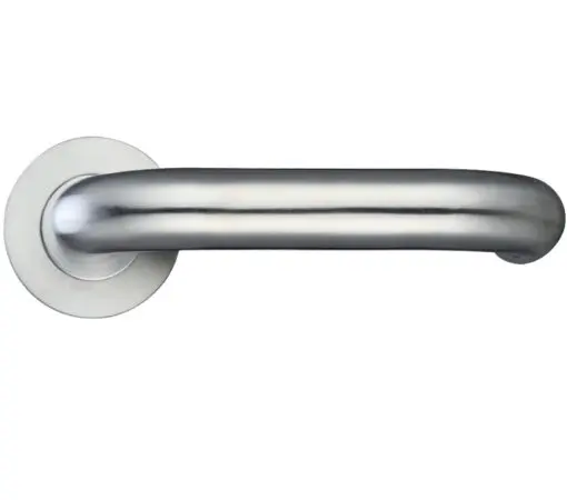 Zoo Hardware Zcs Architectural Rtd Lever On Round Rose, Satin Stainless Steel (Sold In Pairs)