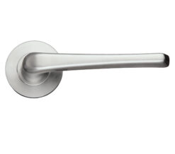 Zoo Hardware Zcs Architectural Atlas Lever On Round Rose, Satin Stainless Steel (Sold In Pairs)