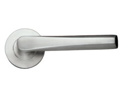 Zoo Hardware Zcs Architectural Designer Lever On Round Rose, Satin Stainless Steel (Sold In Pairs)