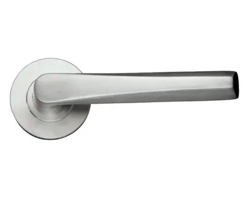 Zoo Hardware Zcs Architectural Designer Lever On Round Rose, Satin Stainless Steel (Sold In Pairs)