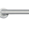 Zoo Hardware Zcs2 Contract Mitred Lever On Round Rose, Satin Stainless Steel (Sold In Pairs)