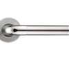 Zoo Hardware Zcs2 Contract Radius Lever On Round Rose, Dual Finish Polished & Satin Stainless Steel (Sold In Pairs)