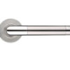 Zoo Hardware Zcs2 Contract Mitred Lever On Round Rose, Dual Finish Polished & Satin Stainless Steel (Sold In Pairs)