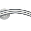 Zoo Hardware Zcs2 Contract Arched T-Bar Lever On Round Rose, Satin Stainless Steel (Sold In Pairs)