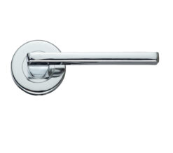 Zoo Hardware Stanza Leon Contract Lever On Round Rose, Polished Chrome (Sold In Pairs)