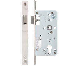 Zoo Hardware Vier 72Mm C/C Din Latch (Square Or Radius Profile), Satin Stainless Steel