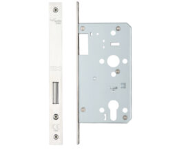 72mm c/c DIN Dead Lock (Square Or Radius Profile), Polished Stainless Steel