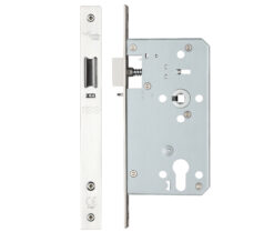 Zoo Hardware Vier 72Mm C/C Din Night Latch (Square Or Radius Profile), Polished Stainless Steel