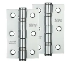 Zoo Hardware 3 Inch Steel Ball Bearing Door Hinges, Polished Chrome (Sold In Pairs)