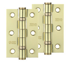 Zoo Hardware 3 Inch Steel Ball Bearing Door Hinges, Electro Brass (Sold In Pairs)