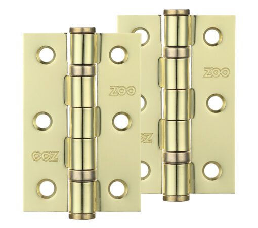 Zoo Hardware 3 Inch Steel Ball Bearing Door Hinges, Electro Brass (Sold In Pairs)