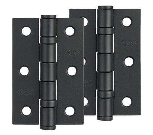 Zoo Hardware 3 Inch Steel Ball Bearing Door Hinges, Powder Coated Black (Sold In Pairs)