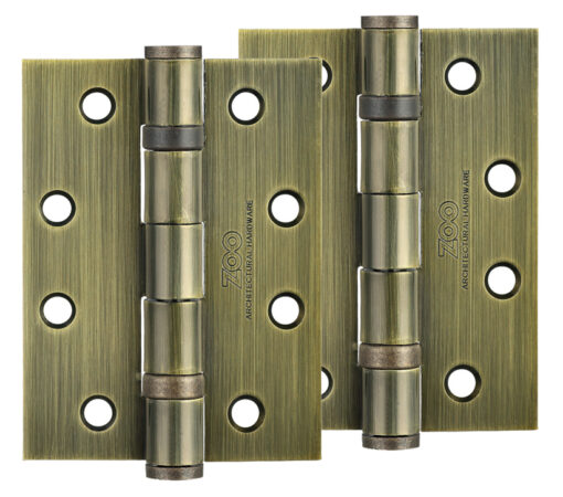 Zoo Hardware 4 Inch Steel Ball Bearing Door Hinges, Florentine Bronze (Sold In Pairs)