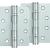 Zoo Hardware 4 Inch Steel Ball Bearing Door Hinges, Satin Chrome (Sold In Pairs)