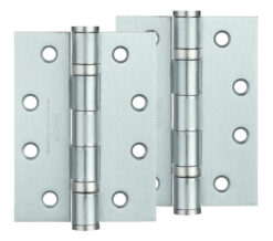 Zoo Hardware 4 Inch Steel Ball Bearing Door Hinges, Satin Chrome (Sold In Pairs)