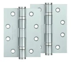 Zoo Hardware 4 Inch Steel Ball Bearing Door Hinges, Satin Chrome (Sold In Pairs)