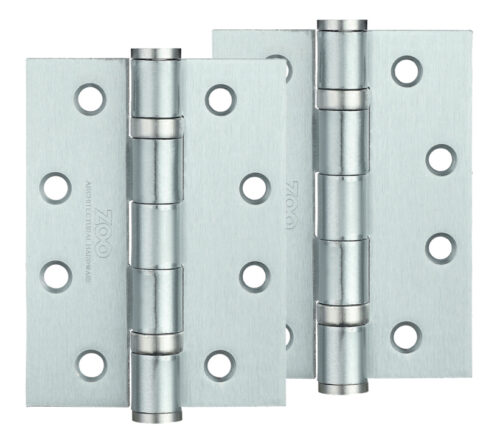 Zoo Hardware 4 Inch Steel Ball Bearing Door Hinges, Satin Chrome (Sold In Pairs)