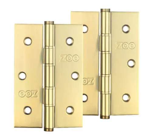 Zoo Hardware 3 Inch Grade 201 Slim Knuckle Bearing Hinge, Pvd Stainless Brass (Sold In Pairs)