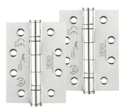 Zoo Hardware 4 Inch Grade 13 Ball Bearing Hinge, Polished Stainless Steel (Sold In Pairs)