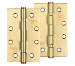 Zoo Hardware 4 Inch Grade 201 Slim Knuckle Bearing Hinge, Pvd Stainless Brass (Sold In Pairs)