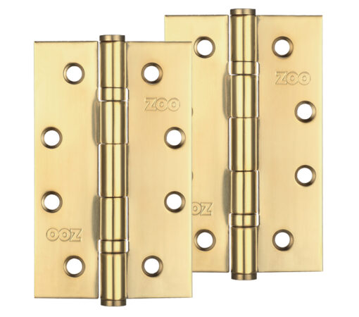 Zoo Hardware 4 Inch Grade 201 Slim Knuckle Bearing Hinge, Pvd Stainless Brass (Sold In Pairs)