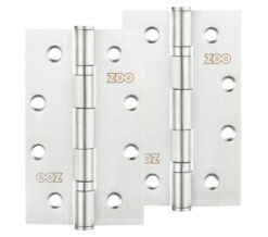 Zoo Hardware 4 Inch Grade 201 Slim Knuckle Bearing Hinge, Satin Stainless Steel (Sold In Pairs)