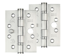 Zoo Hardware 4 Inch Grade 201 Dog Bolt Or Security Door Hinge, Satin Stainless Steel (Sold In Pairs)