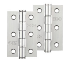 Zoo Hardware 3 Inch Grade 201 Washered Hinge, Polished Stainless Steel (Sold In Pairs)