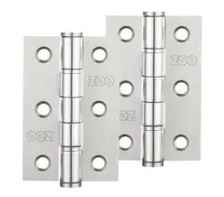 Zoo Hardware 3 Inch Grade 201 Washered Hinge, Polished Stainless Steel (Sold In Pairs)