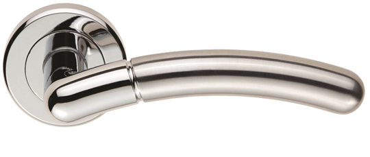 Serozzetta Troy Dual Finish Polished Chrome & Satin Chrome Door Handles - (Sold In Pairs)