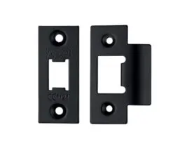 Zoo Hardware Face Plate And Strike Plate Accessory Pack, Powder Coated Black