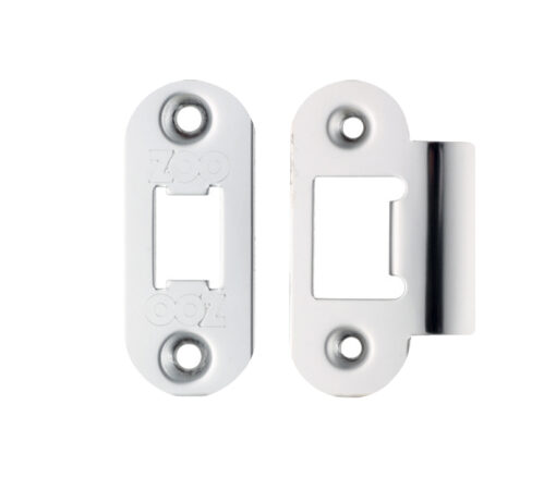 Zoo Hardware Radius Edge Face Plate And Strike Plate Accessory Pack, Polished Stainless Steel