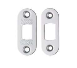 Zoo Hardware Radius Face Plate And Strike Plate Accessory Pack, Polished Stainless Steel