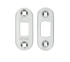 Zoo Hardware Radius Face Plate And Strike Plate Accessory Pack, Satin Stainless Steel