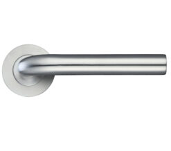 Zoo Hardware Zps Radius Lever On Round Rose, Satin Stainless Steel (Sold In Pairs)