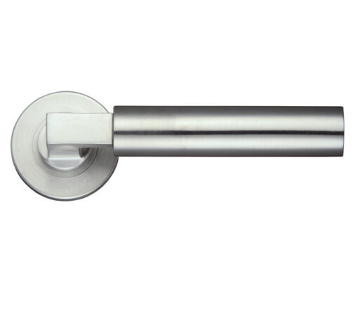 Zoo Hardware Zps Orion Lever On Round Rose, Satin Stainless Steel (Sold In Pairs)