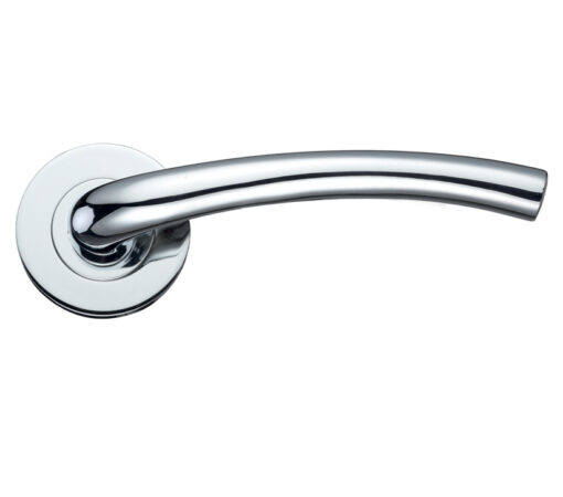 Zoo Hardware Stanza Assisi Lever On Round Rose, Polished Chrome (Sold In Pairs)