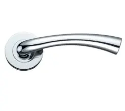 Zoo Hardware Stanza Florence Lever On Round Rose, Polished Chrome (Sold In Pairs)