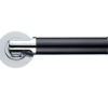 Zoo Hardware Stanza Milan Lever On Round Rose, Dual Finish Polished Chrome & Matt Black (Sold In Pairs)