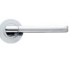 Zoo Hardware Stanza Venice Lever On Round Rose, Dual Finish Satin Chrome & Polished Chrome (Sold In Pairs)