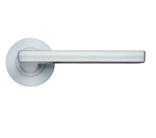 Zoo Hardware Stanza Venice Lever On Round Rose, Satin Chrome (Sold In Pairs)