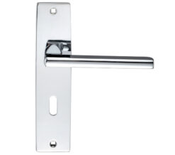 Zoo Hardware Stanza Venice Door Handles On Backplate, Polished Chrome (Sold In Pairs)