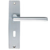 Zoo Hardware Stanza Venice Door Handles On Backplate, Satin Chrome (Sold In Pairs)