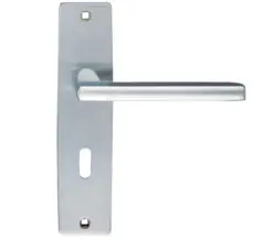Zoo Hardware Stanza Venice Door Handles On Backplate, Satin Chrome (Sold In Pairs)