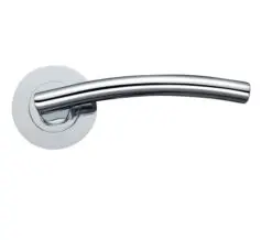 Zoo Hardware Stanza Amalfi Lever On Round Rose, Polished Chrome (Sold In Pairs)